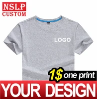 nslp round neck short sleeve t shirt mens breathable fashion custom printed embroidery diy your personalized top spring summer