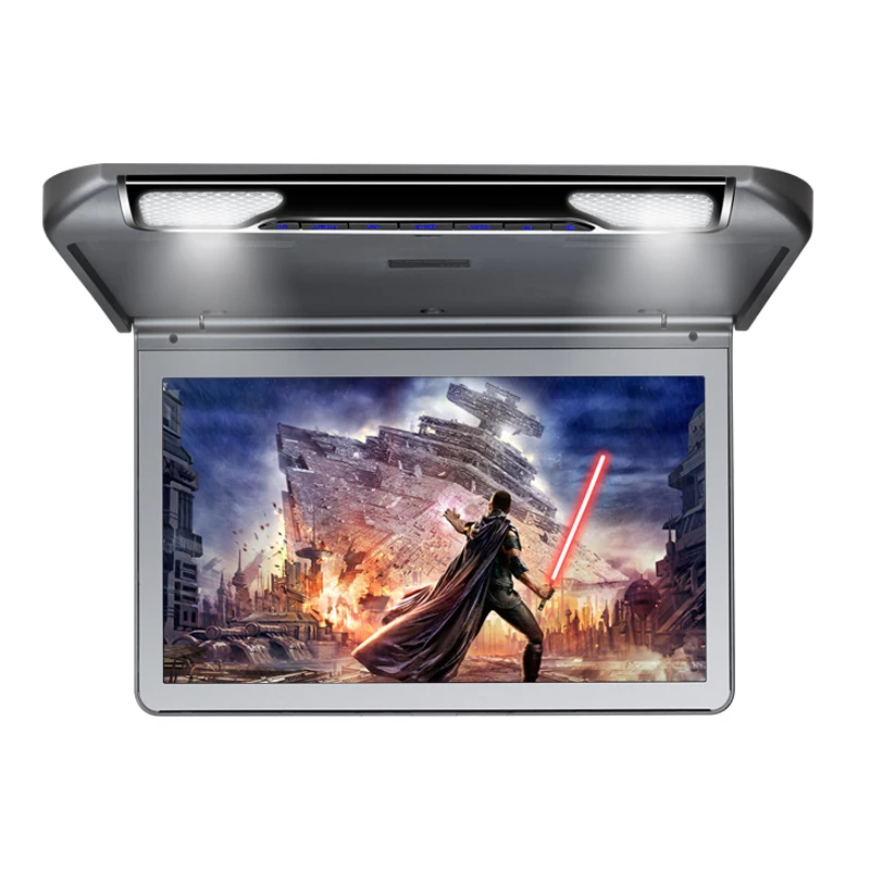 1920*1080 Car Ceiling Overhead Flip Down Monitor 13.3" MP5 Video Player Built-in Speaker FM DMI SD All Format 2 IR Headphones |