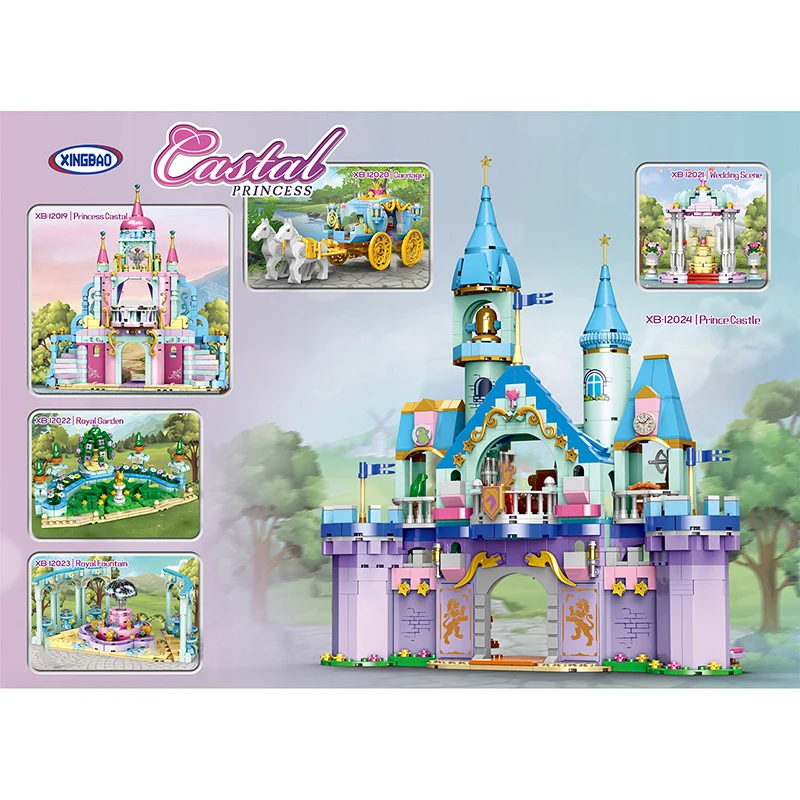 

Castle knights medieval kingdom princess Garden Fountain Building Blocks Toys Royal fountain for Girls Building Blocks + Figures