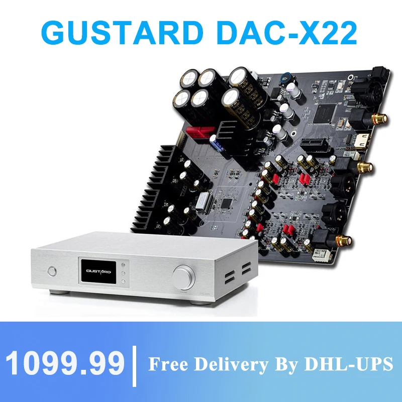 

GU DAC-X22 ES9038PRO I2S XMOS Hi-Fi ЦАП PCM384K DSD512 декодер DOP