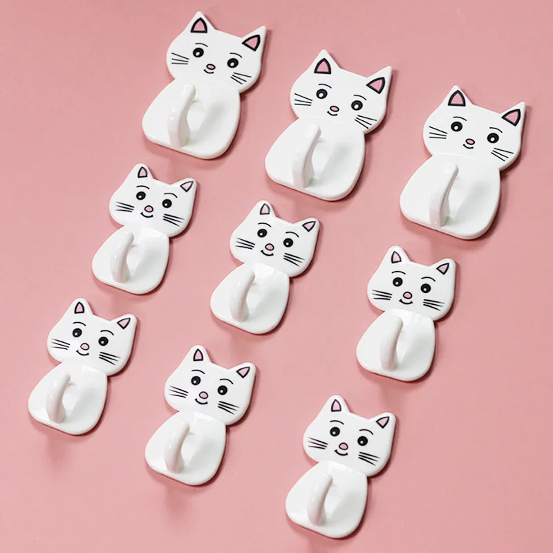 

5pcs lime wall cute hook paste strong paste cat hook paste strong hook cute hook