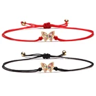 Женский браслет с подвеской в виде бабочки, разноцветный браслет с фианитами, 2021