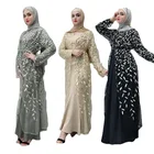 Женский Рамадан абайя Дубай турецкий кафтан Турция Бангладеш Вышивка мусульманское платье кафтан халат кардиган Исламская одежда хиджаб