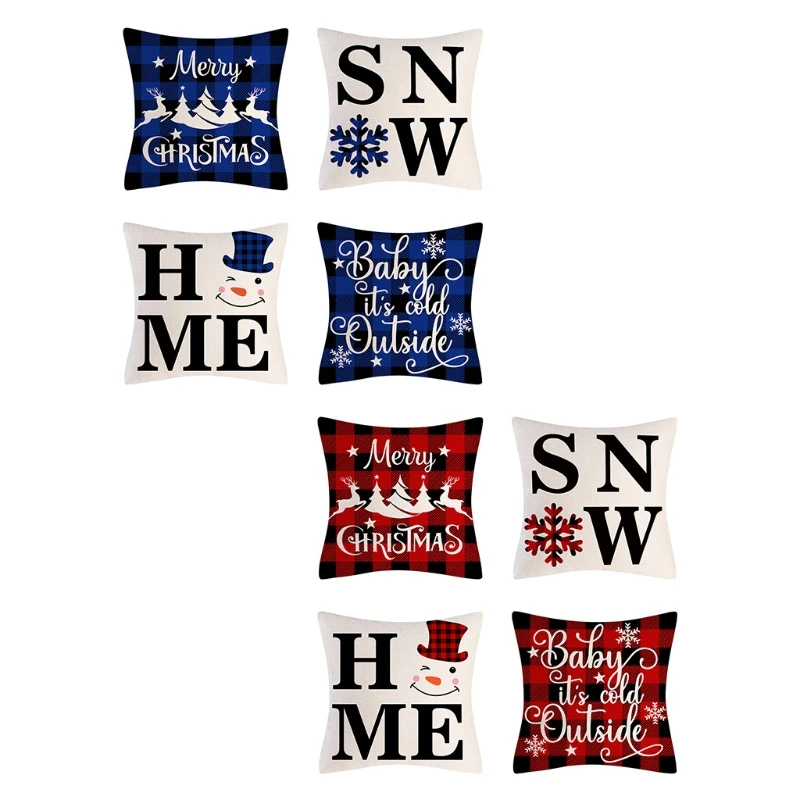 

Рождественская наволочка для подушки, 4 предмета, украшения для дома, спальни