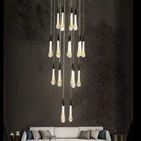 modern crystal glass led pendant lights nordic gold hanging lamps restaurant home decor indoor lighting staircase light fixtures