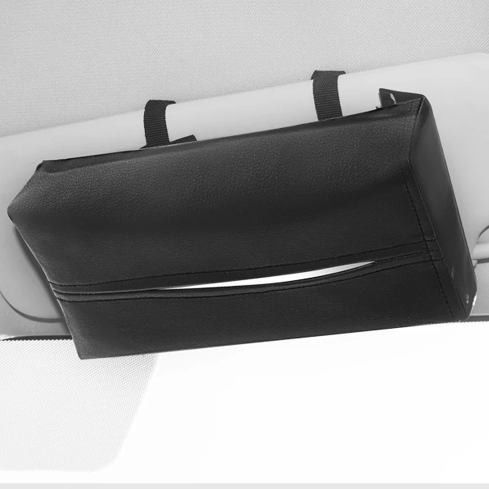

Car Visor Tissue Holder PU Leather Back Seat Tissue Box Car Sun Visor Tissue Case Napkin Holder for Car Auto