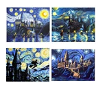 5D алмазная живопись, знаменитая живопись, звездное небо, полностью Алмазная вышивка сделай сам, алмазная вышивка Замок, вышивка крестиком, круглая картина