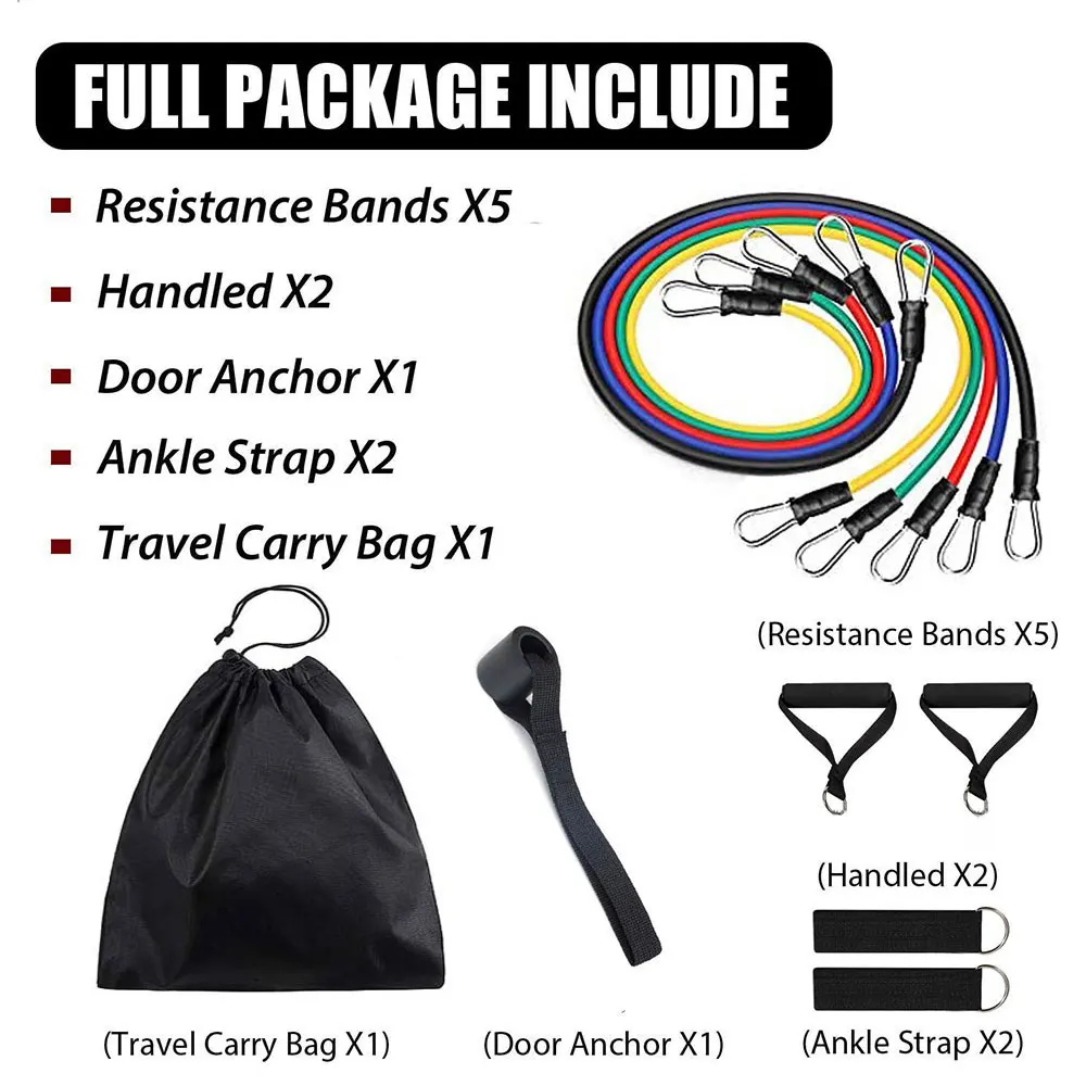 

Yoga Sports Tools 11 Pull Rope Fitness Sports Resistance Band Suit Training Yoga Belt Gym Fitness Equipment Yoga Resistance Band
