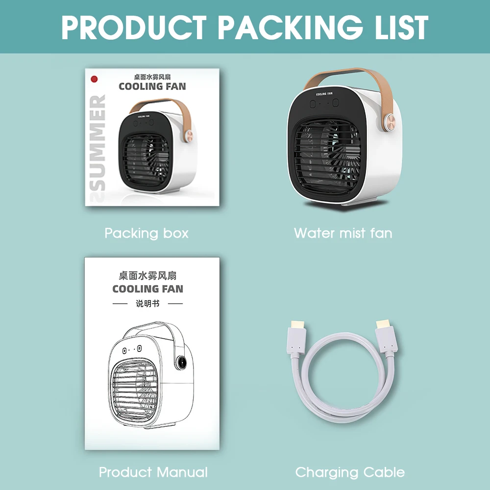 

DIOZO Mini Air Conditioner For Office Bedroom Portable Air Cooler Fan USB Desk Fan Desktop Air Cooling Fan Humidifier Purifier