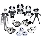 Кошмар перед Рождеством Джек скелет Хэллоуин Череп плюшевые мягкие милые Мультяшные кулоны игрушки обувь Тапочки