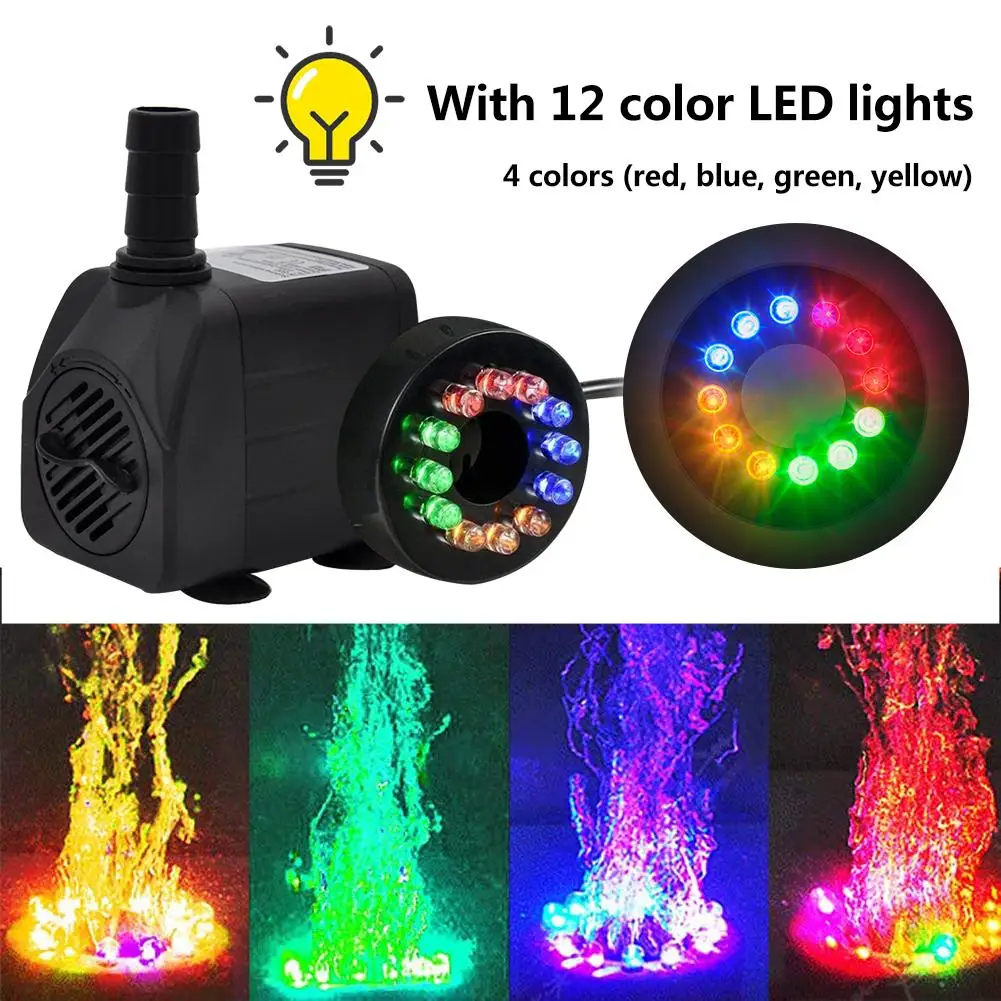 

Погружные водяные насосы, 10 Вт, 220 В, 12 Светодиодный одов, 50 л/ч