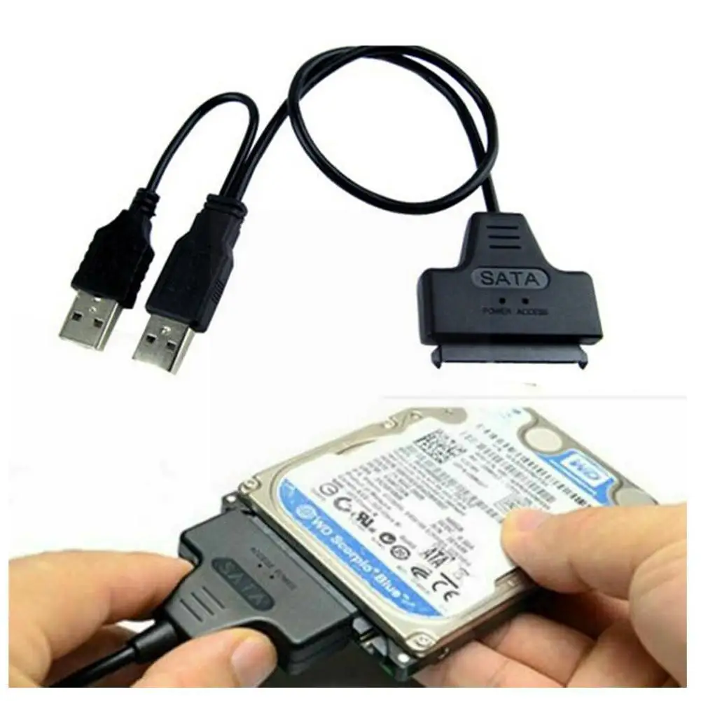 Cable HDD 7 + 15pin SATA, USB 2,0 a 2,5 pulgadas, adaptador de disco duro para SATA SSD y HDD C1C5