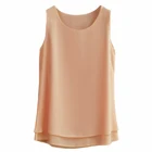 Женская рубашка большого размера 6XL, Новое поступление 2021, шифоновая блузка без рукавов карамельных цветов, Длинные Топы, летняя модная одежда