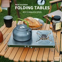 outdoor folding portable insulation table stainless steel burner bracket barbecue mini table gas stove camping stove accessories