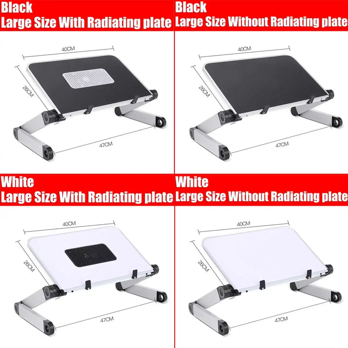 

2color Aluminum Adjustable Laptop Desk Ergonomic Portable TV Lap Desk Tray Table Stand Notebook Table Desk Stand Lapdesk Tray