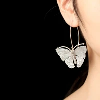 hot fashion fine excellent jewelry thai silver butterfly old silver color brincos drop earrings for women ladies gift