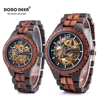 relogio masculino dodo deer wooden mechanical watch couple wrist waterproof luminous automatic watch erkek kol saati wholesale