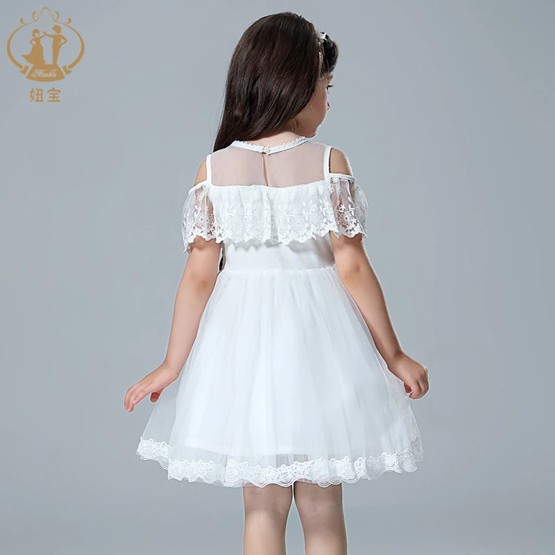Кружевное платье принцессы с принтом открытыми плечами | Детская одежда и обувь