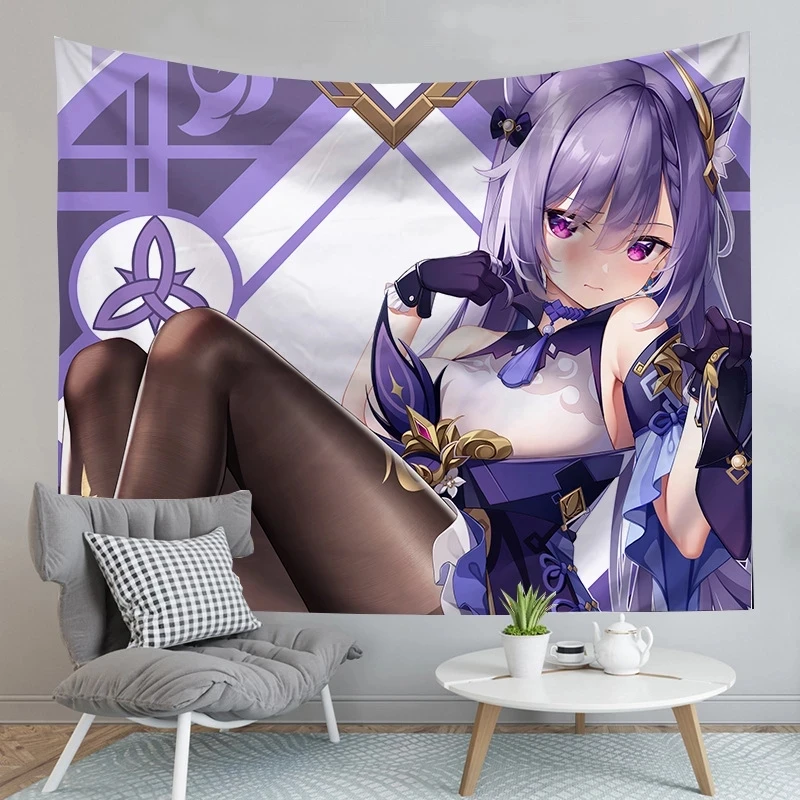 

Anime Blanket Game Genshin Impact Cosplay Cloak Live Broadcast Background Cloth Wall Decoration Beach Party Camping Mat Project