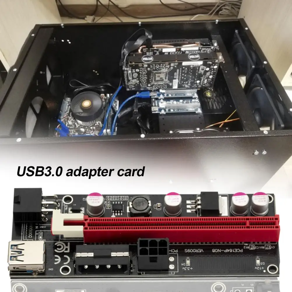 Карта Riser PCI-E с хорошей проводимостью эффективный силовой кабель Райзера PCB VER009S USB