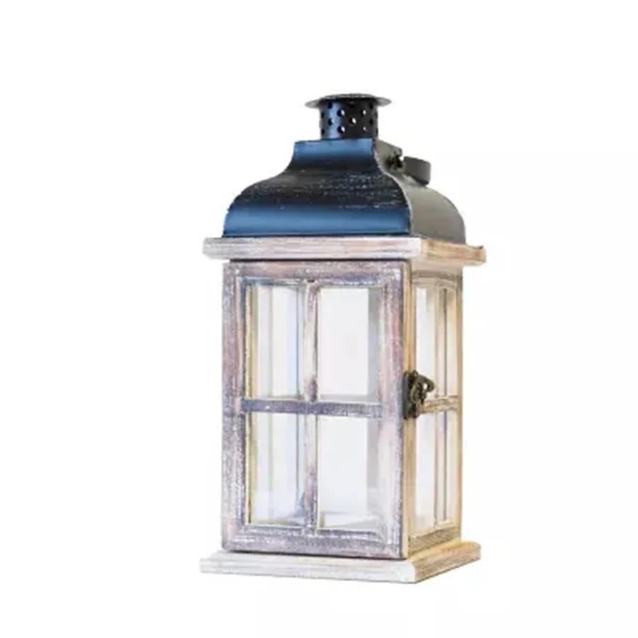 Деревянный Ретро подсвечник Декор стеклянный фонарь Настольный центральный