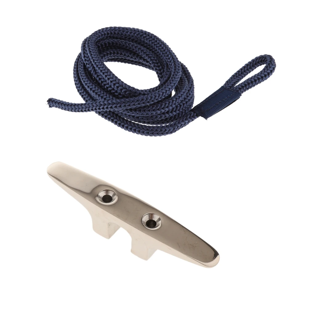 

5ft Boat Dock Stretchable Straight Rope Line w/ Boat Open Base Mooring Cleat