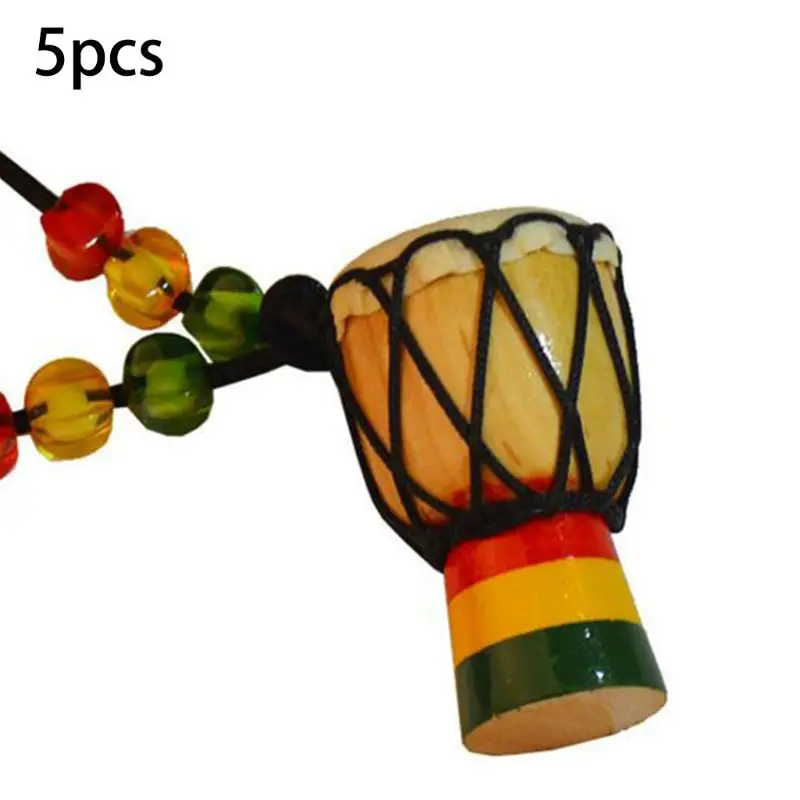 Мини барабанщик Jambe 5 шт. кулон Djembe перкуссионный музыкальный инструмент ожерелье