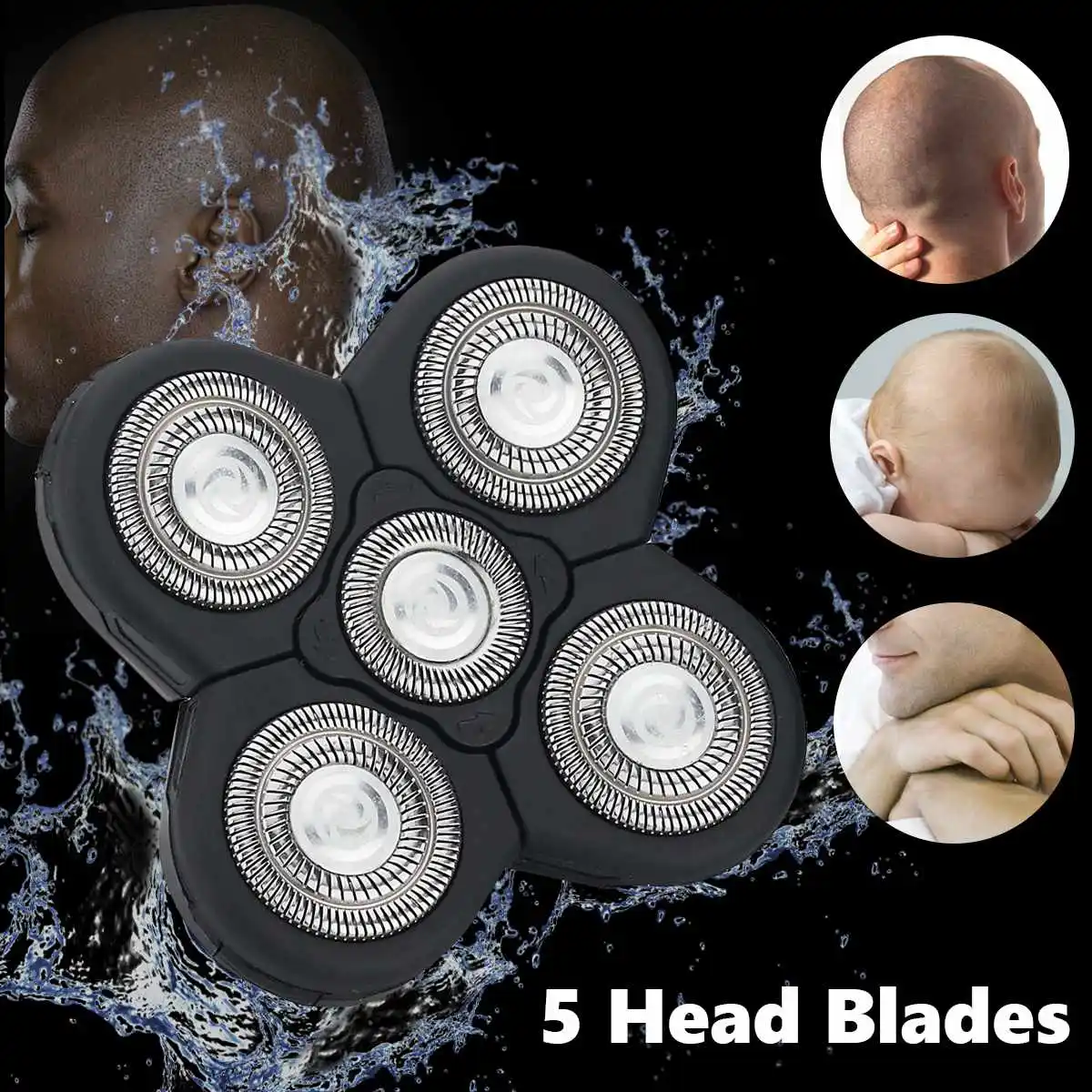 

New Men 5 Blade Razor Replacement Shaving Heads for Alternate Floating Washable Electric 5D Shavers Trimmers Accessor