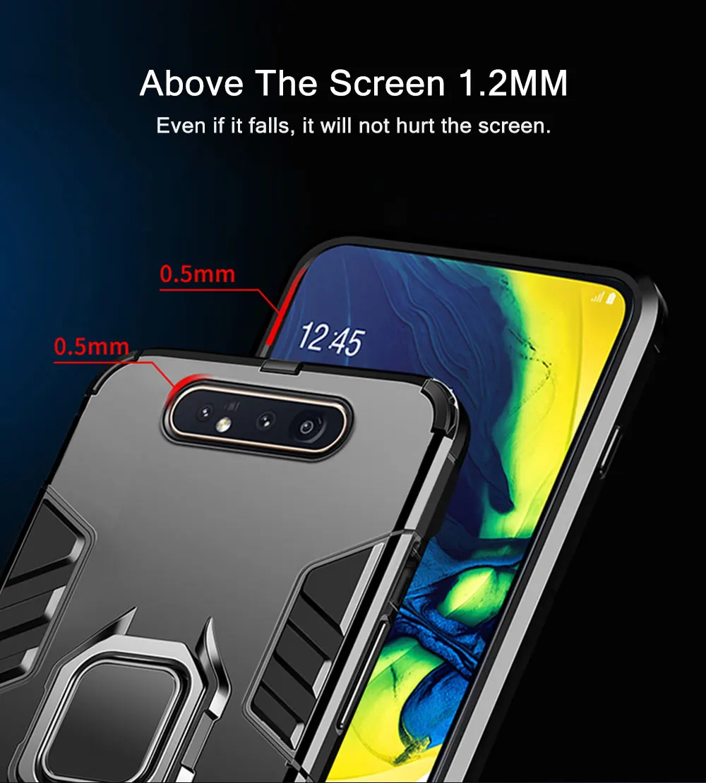 Противоударный чехол из ТПУ+ поликарбоната для samsung A80 A50, защитный чехол с магнитным кольцом для samsung Galaxy A80 A 80 A50 A 50, чехол с полной защитой
