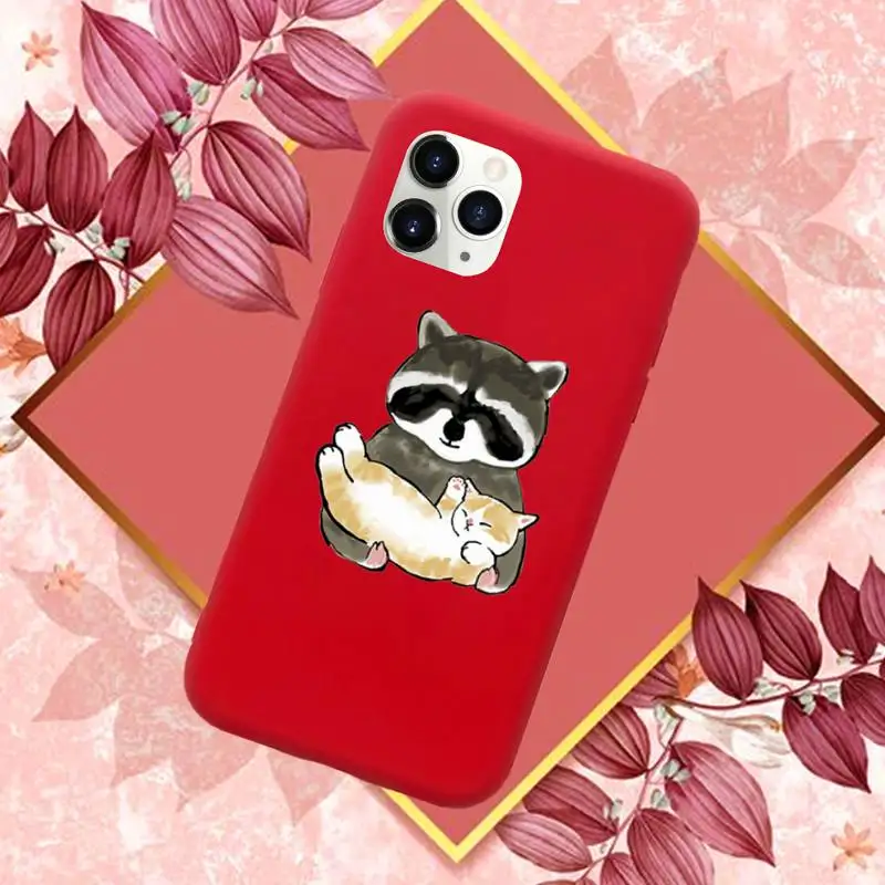 

Cute cat illustration mushroom bear panda Phone Case Candy Color for iPhone 11 12 mini pro XS MAX 8 7 6 6S Plus X SE 2020 XR