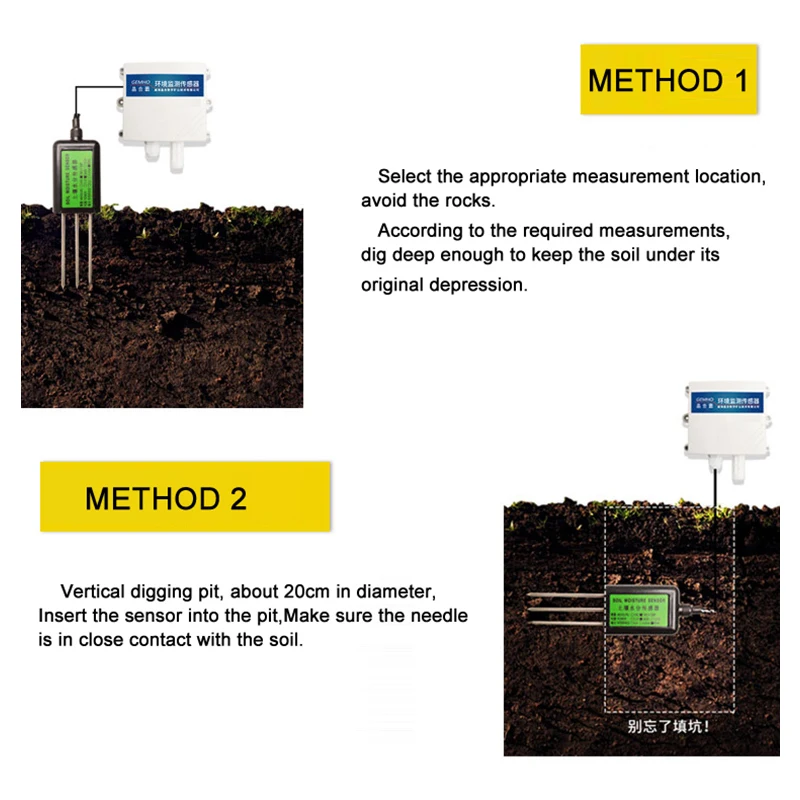 

Kincony Soil Electric Conductivity Sensor 0-5V Moisture Temperature Humidity Detector Detection Wired Analog