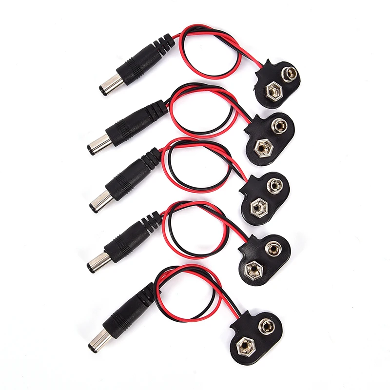 

5PCs Experimental 9V battery snap power cable to DC 9V clip male line battery adapter