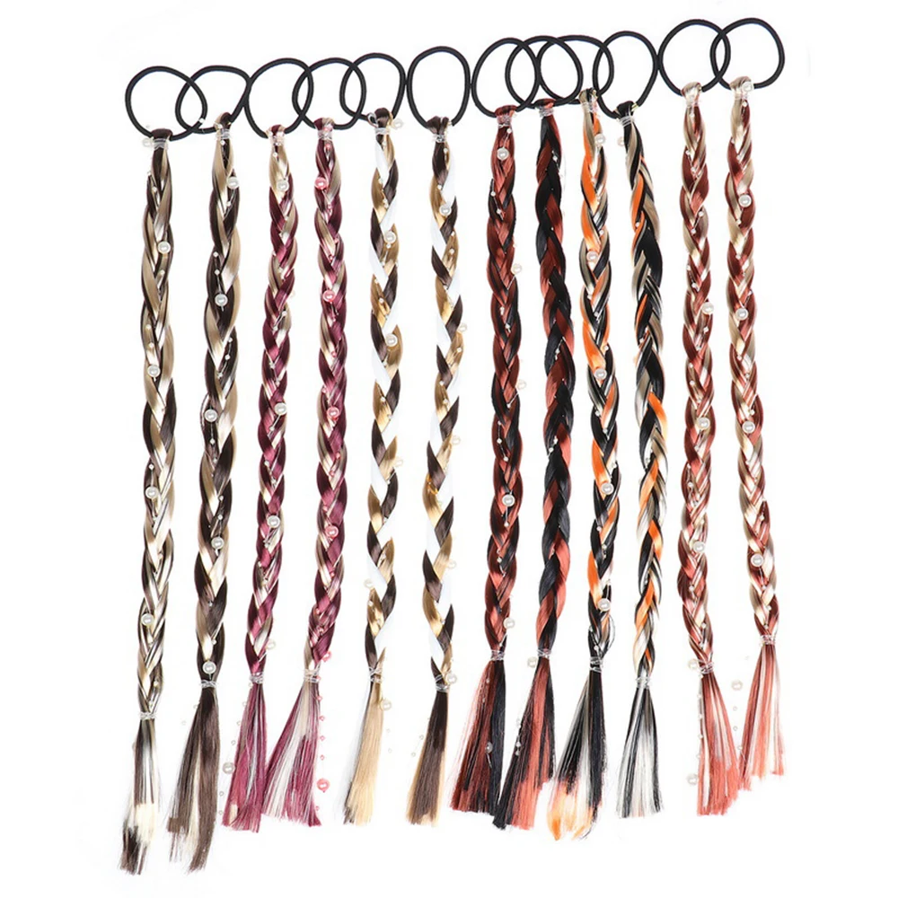 

12PCs/set Girls Elastic Hair Rope Rubber Bands Braids Hair Accessories Wig Ponytail Hair Ring Kids Twist Braid Rope Hair Braider
