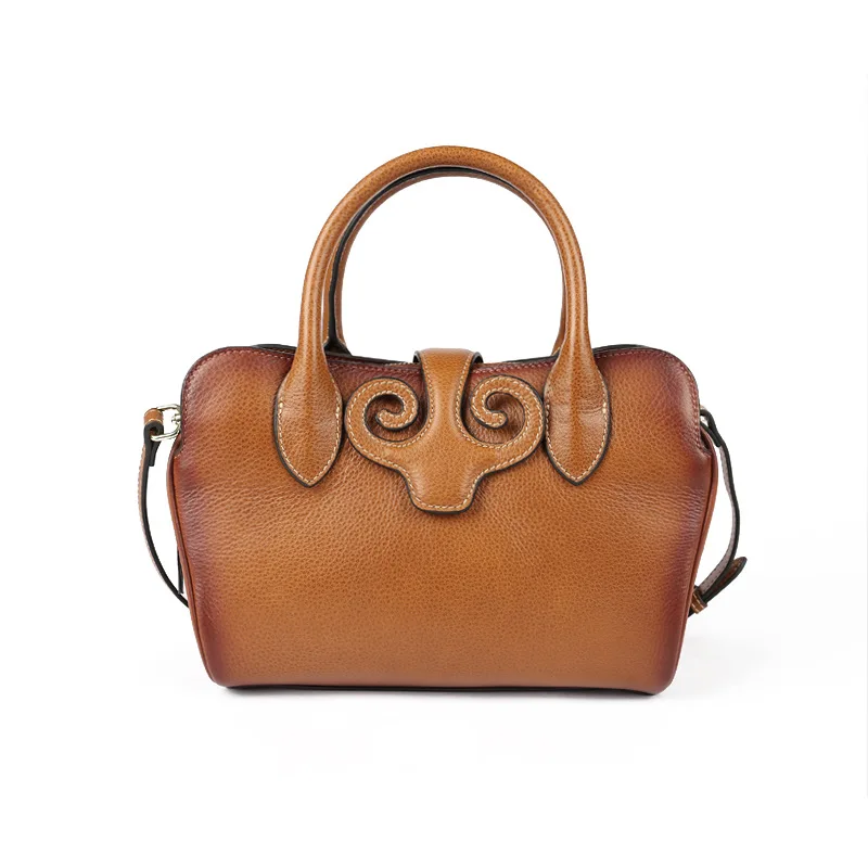 

Luxury Women Genuine Leather Handbags Ladies Retro Elegant Shoulder Messenger Bag Cow Leather Handmade Womans Bags Travel bags