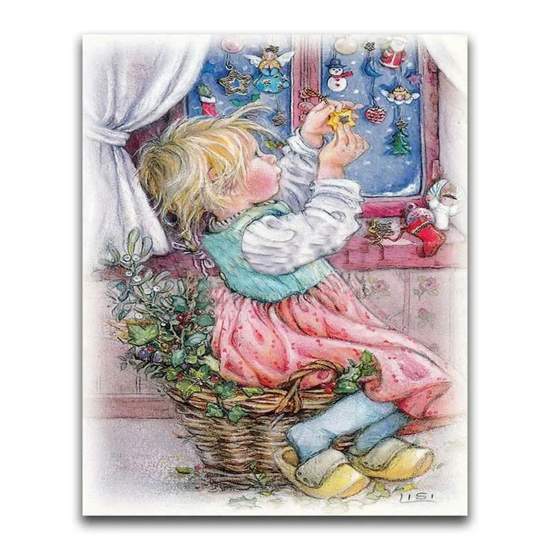 5D алмазная живопись мультяшный Ангел девочка малыш полный квадрат и круглый