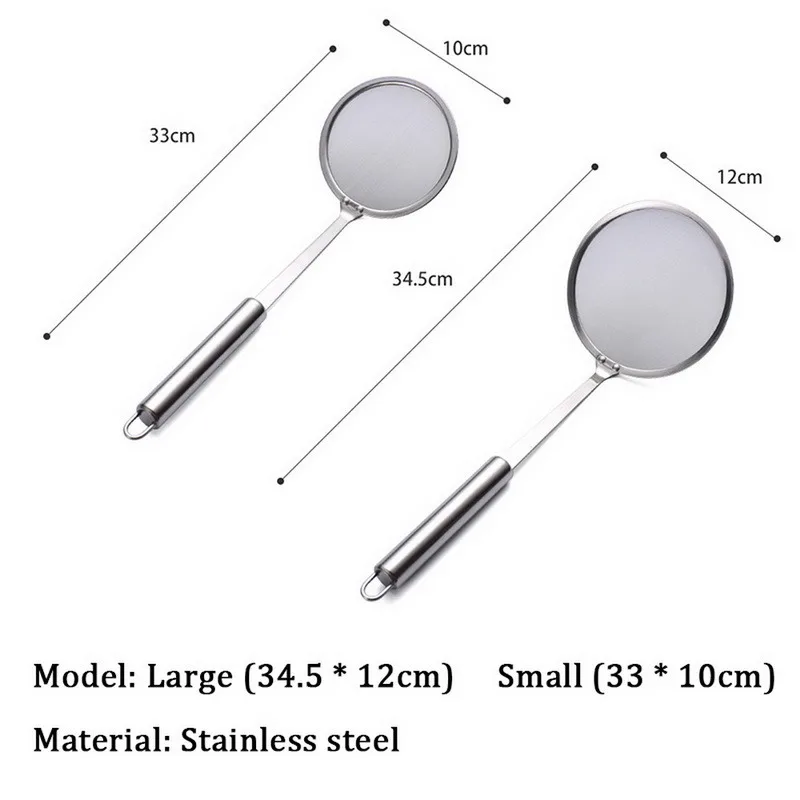 

Superfine 304 Stainless Steel Oil Spill Spoon Filter Small Colander to Oil Across the Mesh Sieve Oil Scoop Kitchen Scoop