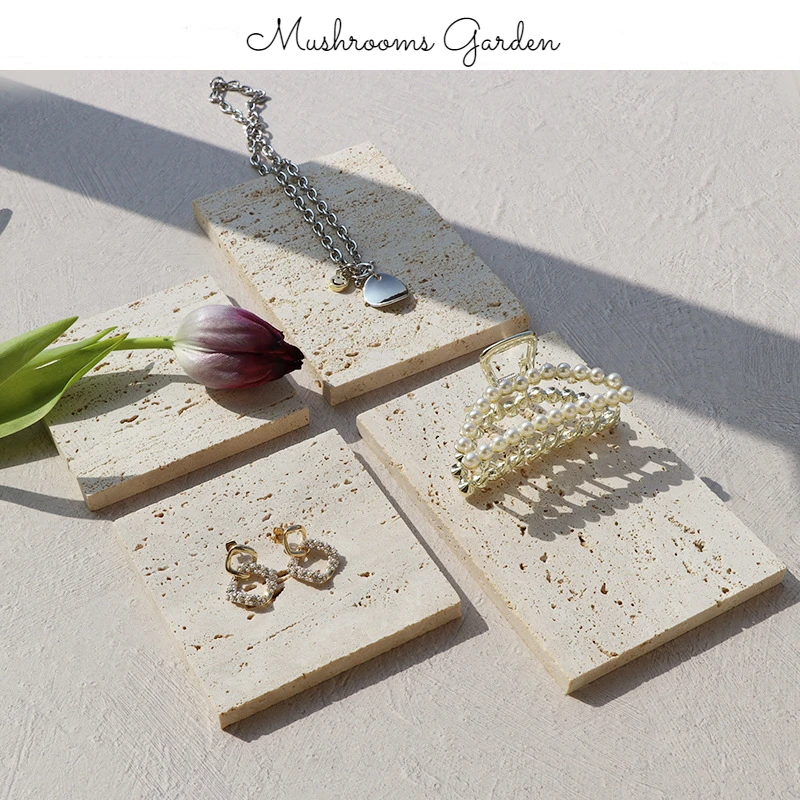 

Korean Style Photo Props Cold Wind Natural Stone Jewelry Jewelry Pendulum Storage Tray Photography Decoration