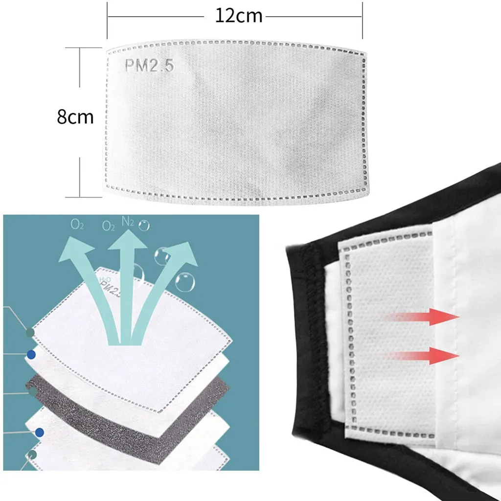 

6pcs Dust Reusable Mouth Face Masks Mouth Cover Reusable Mascarillas Washable Cloth Masks Women Solid Black Mask Slim