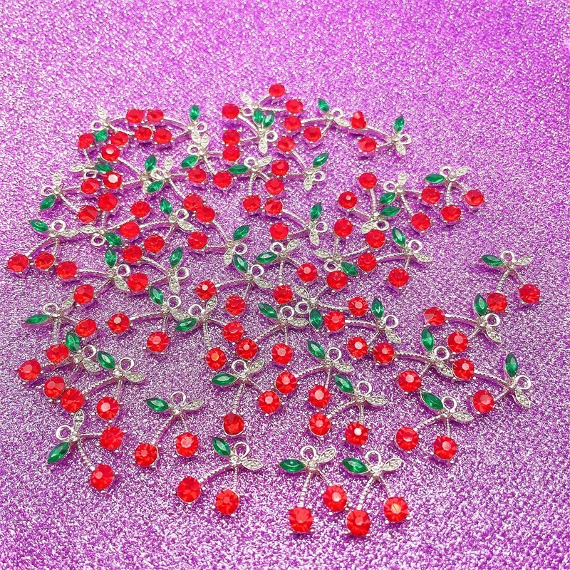 Peixin 10 шт. 15 мм * 19 Красочные Cherry Подвески Аксессуары DIY расходных материалов для