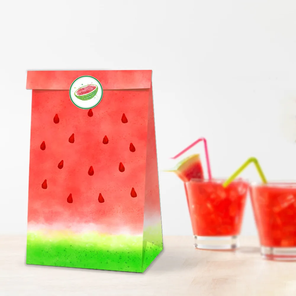 Арбуз подарки конфеты сумки Happy День рождения украшения наклейки &quotАрбуз&quot