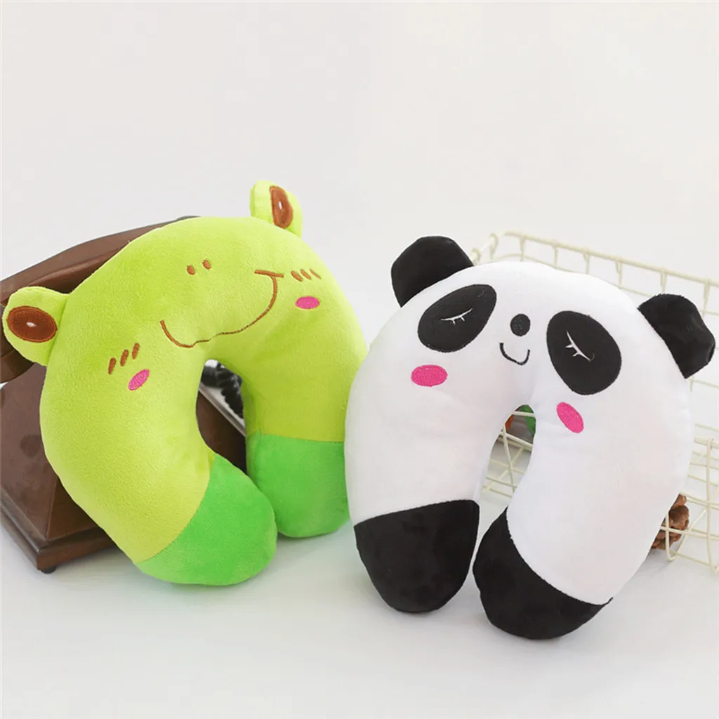 

Cute Cartoon U Shape Neck Pillow Soft Velour Nap Pillow Plane Train Car Travel Cervical Massge Neck Surrounder Seat Backrest Pad