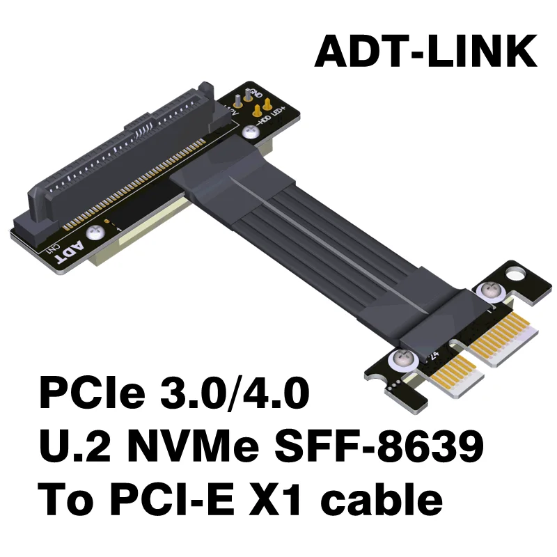 

PCIE 4.0 U.2 Interface U2 Transfer PCIe 4.0 X1 SFF-8639 NVMe Pcie Extension Data Transfer Cable ADT-Link