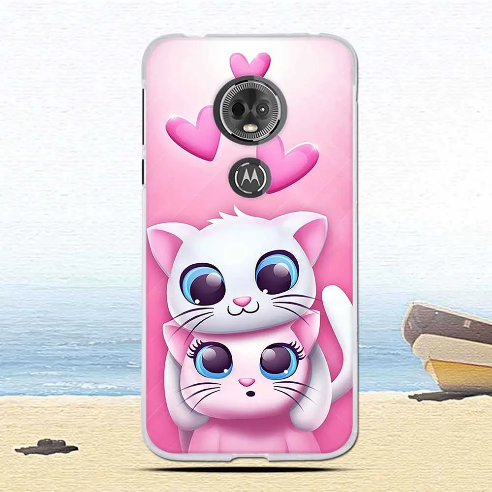 Модный мягкий чехол из ТПУ с рисунком кота для Motorola Moto E5 E (5-го поколения) чехлы