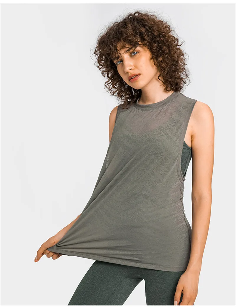 High Strength Fitness Women Tank Top Quick-drying Breathable Lace Hollow Sleeveless Yoga Shirt Blouse Vest Wide Cuff Beauty Back