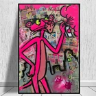 Новые тренды граффити уличные постеры принты Розовая пантера животные поп мультфильмы стены спрей Картина на холсте домашний декор