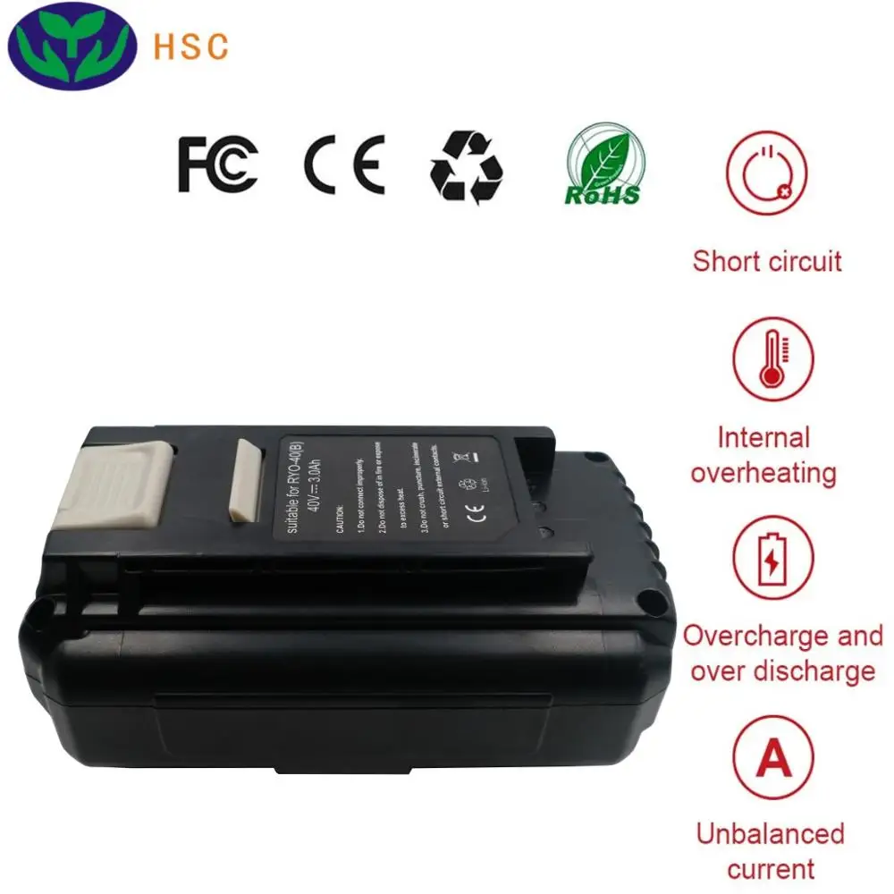 2 шт 4000mAh 18650 аккумулятор 10s2p RYO40B литий-ионный аккумулятор 40V Замена для Ryobi OP4026A аккумулятор 40V