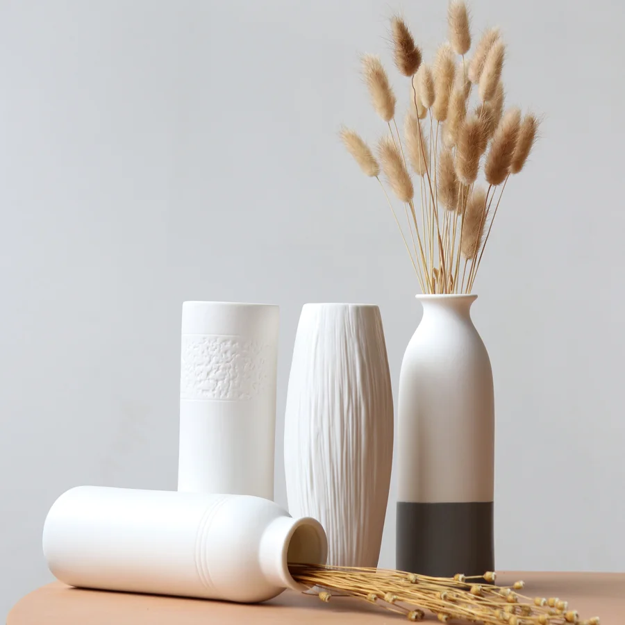 

Керамическая Современная фотография, минималистичный белый эстетический дизайн, ваза для спальни, офиса, украшение дома DF50HP