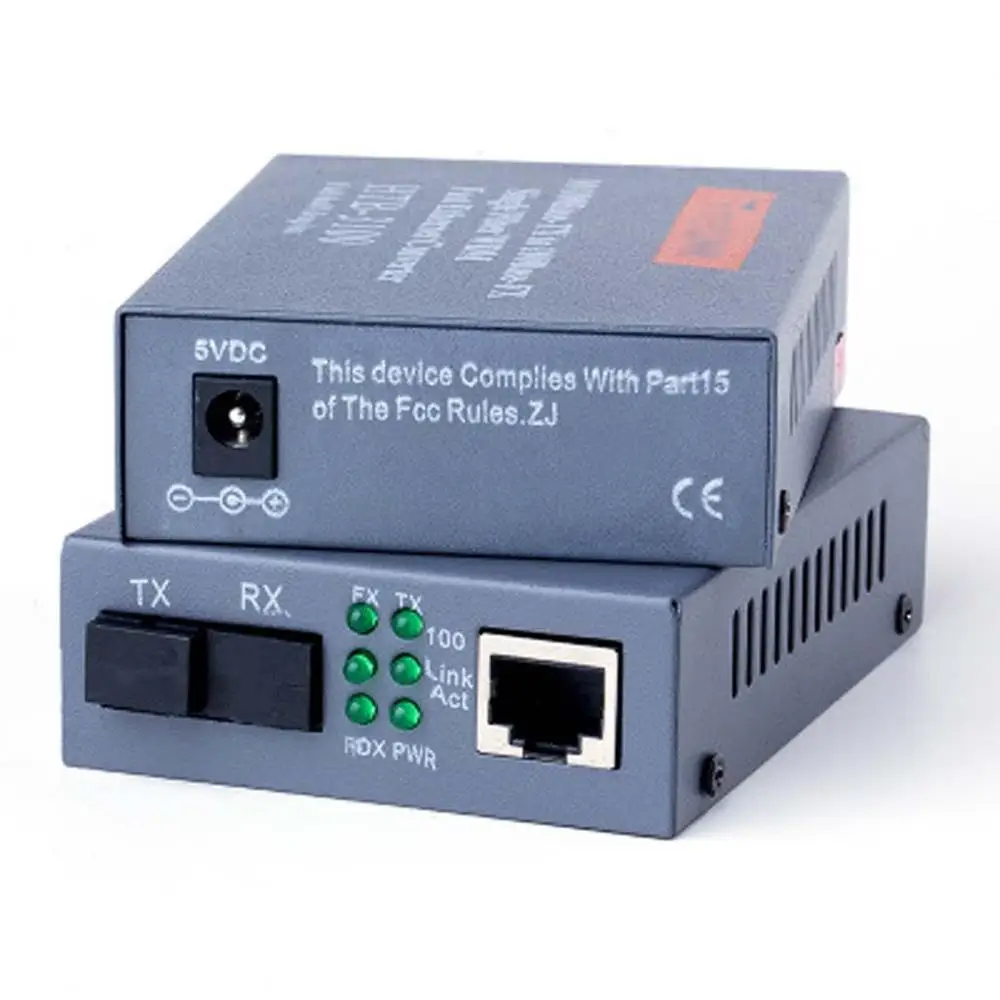 

1 Pair HTB-3100 Media Converter Fiber Optical Single Mode Single Fiber SC Port 25KM External Power Supply 10/100M