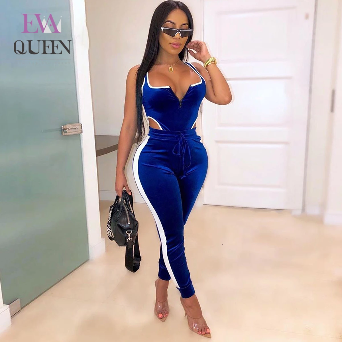 Модный сексуальный комплект EvaQueen из двух предметов женский укороченный Боди и