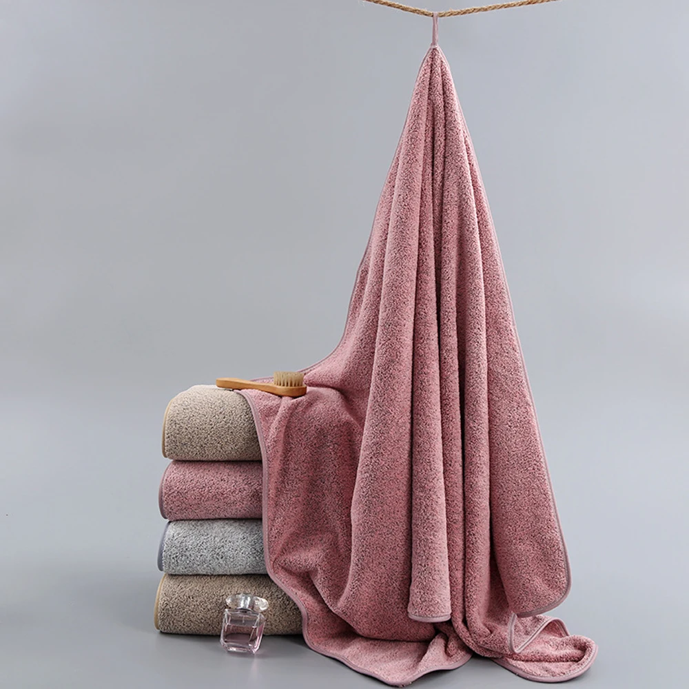 70x140cm Bamboo Charcoal Coral Velvet Fiber Bath Towel Adult Quick-drying Soft Absorbent Solid Color Household Bathroom | Дом и сад